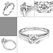 Yoursfs Solitaire Promise Rings for Her 18K White Gold Plated Fashion Crystal Jewelry