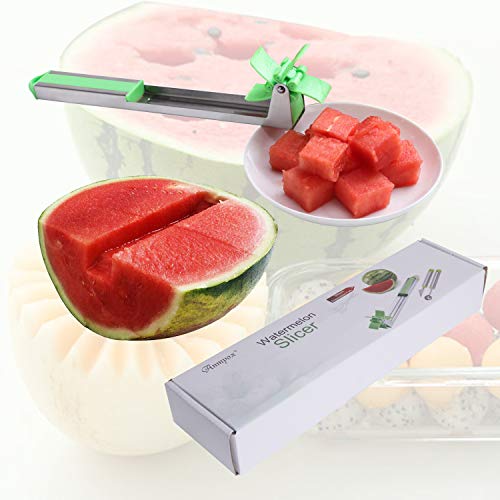 Watermelon Slicer set,Stainless Steel Windmill Melon Cutter-Fun Fruit Salad Cut Tool Melon Baller & Melon Carving Knife 30pcs Disposable Fork for Home/Kitchen/Party/Fruit Platter - Thumbnail 4
