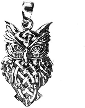EXD Owl Bird Celtic 925 Sterling Silver Polished Pendant Jewelry (Pendant)