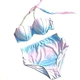 Cupshe Fashion Women's Gradient Color Shell Pearl Halter Bikini Set