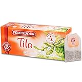 POMPADOUR Tila Tea Promote Sleep for Flavor Sensitive Relaxing Linden Flower Tea Decaffeinated Calming Bedtime Tea Anti Stress Anxiety Herbal Tea Bags 25 Bags