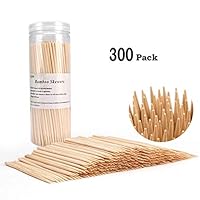 Bamboo Skewers BBQ Natural Bamboo Sticks for Appetizers, Cocktails, Corn Dog, Corn Cob, Chocolate Fountain, Kabob, Grill (6 inch -300pcs)