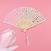 Tinksky Pack of Japanese Cherry Blossom Folding Fan Silk Foldable Fan with a Pink White Cover and a Light Purple Box, gift for Women Girls