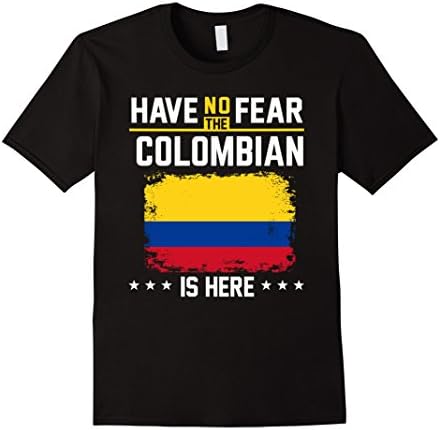 Mens Colombia Flag T-Shirt Have No Fear Colombian Vintage Shirt Large Black