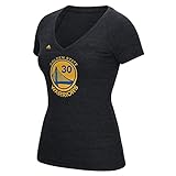 Stephen Curry Golden State Warriors Womens Black Heathered Jersey Name and Number V-neck T-shirt