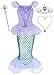 HenzWorld Little Mermaid Ariel Costumes Dresses Girls Halloween Cosplay Birthday Party Outfits with Necklace Accessories Ruffle 3-4 Years
