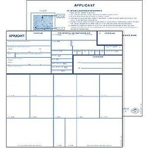 Fingerprint cards, applicant fd-258, 100 pack