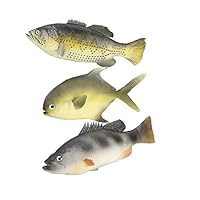 ZUINIUBI 3pcs Simulated Animal Fish Set Realistic Fish Model Playset Lifelike Fake Fish Market Display Kids Toy Kitchen Decoration Photography props (3pcs Simulated Animal Fish Set B)