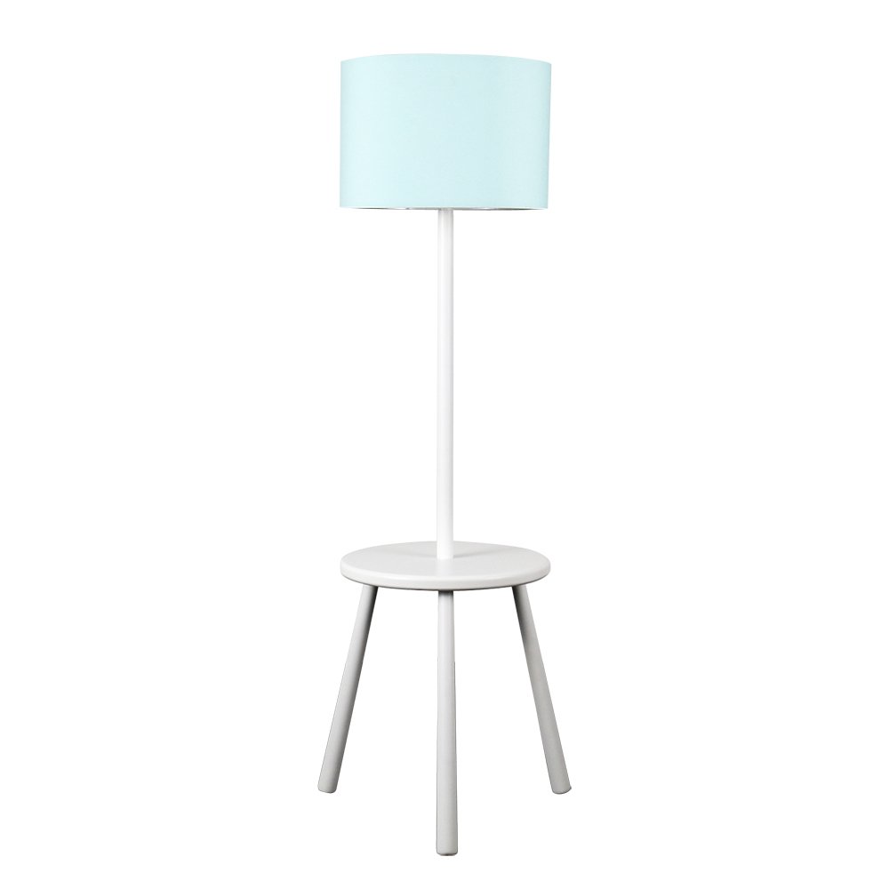 Modern Gloss White Wooden 3 Legged Floor Lamp With Integrated
