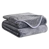 Fleece Blanket 380 GSM Anti-static Super Soft Lightweight Warm Fuzzy Bed Blanket，Couch Blanket by Dream Fly Life (King, Dark Grey)