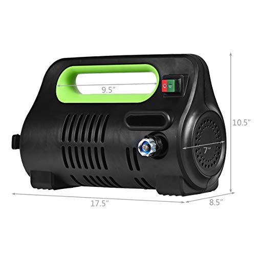 Goplus Compact Pressure Washer Portable High Power Car Cleaning Machine w/Adjustable Nozzle