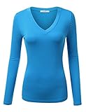 J.TOMSON Women's Basic Long Sleeve V-Neck & Scoop Neck Slim Fit T-Shirt
