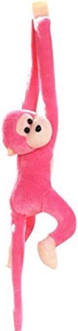 potato001 Stuffed Monkey Plush Toy Long Arm Hanging Gibbons Kids Birthday Gift for Kids (Pink)
