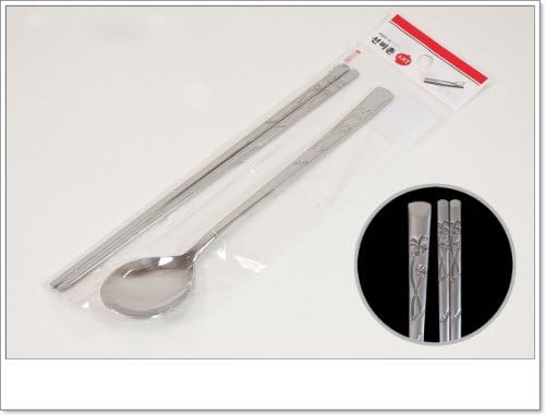 Stainless Steel Chopstick & Spoon Set - Flowers