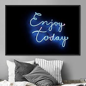 signwin Framed Canvas Wall Art Illuminated Words 3D...
