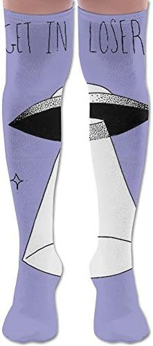 Alien Get In Loser Athletic Compression Over Knee Socks Stretch Long Distance Running For Teen Crew Long Tube Stockings
