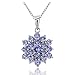 Ice Gems Sterling Silver Tanzanite Flower Cluster Necklace