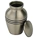 Silverlight Urns Classic Three Bands Pewter Keepsake Urn, Mini Urn for Ashes in Silver, 3 Inches Tall