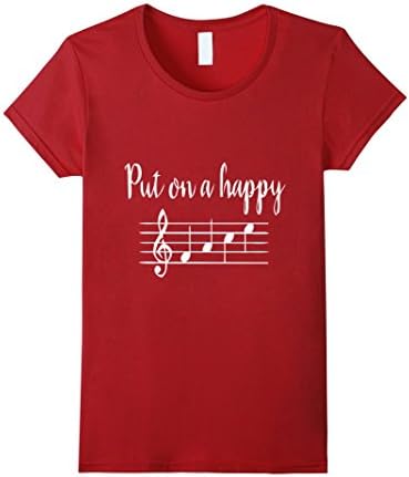 Women's Put On A Happy T-Shirt Medium Cranberry