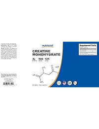 Nutricost Creatine Monohydrate 750 mg, 500 Cápsulas, 1 botella, 1