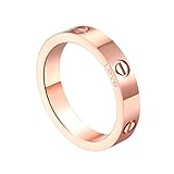 Z.RACLE 4mm Love Rings for women with Screw Design Best Gifts for love Rosegold - 6