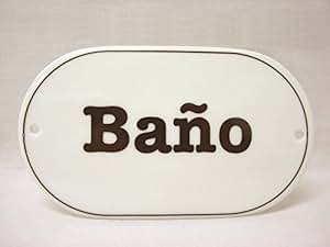 Placa Cartel Letrero Ovalada Puerta Pared BAÑO WC Aseo Servicio