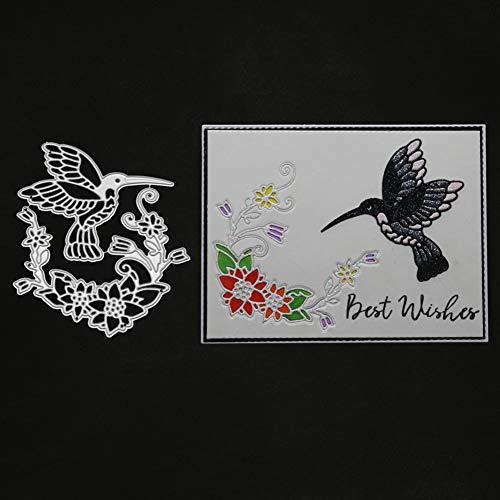 AkoMatial Cutting Dies,Bird Flower Design Embossing Cutting Dies Tool Stencil Template Mold Card Making Scrapbook Album Paper Card Craft,Metal