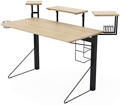 DAR CORE Computer Gaming Desk, Standard, Natural/Black