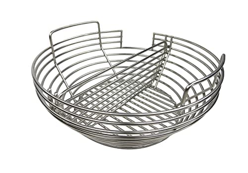 YNNI KAMADO Kick Ash Basket for 21" to 23" external diameter Grills. Removable Central Divider TQKAB2123
