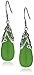 Amazon Collection Rhodium-Plated Sterling Silver Green Jade Teardrop Earrings