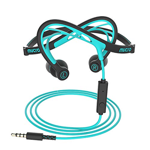 MUCRO Sports Headphones Wired Over Ear Behind The Neck Headphones Running Earphones Wrap Around
