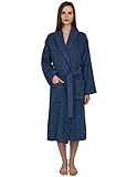 TowelSelections Turkish Cotton Robe Terry Shawl Bathrobe for Women and Men Medium/Large Bijou Blue