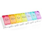 Pill Organizer, Weekly Pill Box Case (7-Day) BPA Free with Easy Open Design and Large Capacity to Hold Vitamins/Fish Oil/Supplements and Medication