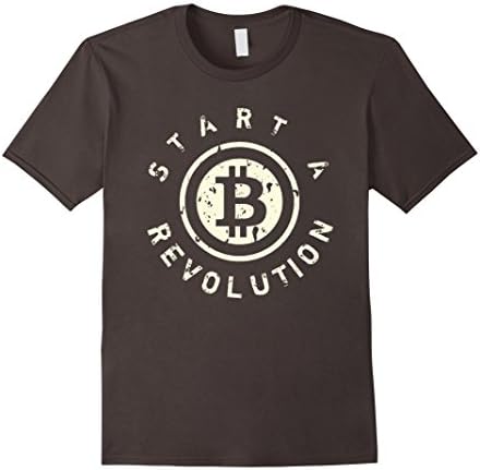 Mens Bitcoin Revolution T-Shirt | Cryptocurrency Lover Tee XL Asphalt