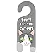 GRAPHICS & MORE Grey Gray and White Cat Do Not Disturb Plastic Door Knob Hanger Sign - Don't let The cat Out