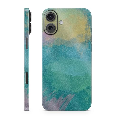 Glossy Glitter Phone Skin Compatible with Apple iPhone 16 Plus - Watercolor Blu…