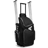 EASTON TRAVELER Bat & Equipment Wheeled Bag | Baseball Softball | 2019 | 4 Bat Sleeves | Vented Gear & Shoe Compartments | 2 Side Zippered Pockets | Telescope Handle | Stands Up | Fence Hook