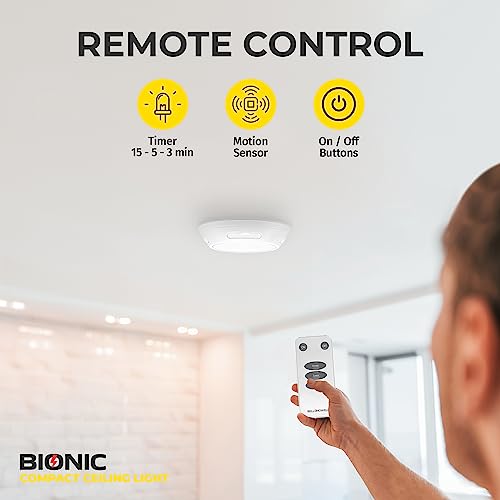 Motion Sensor Light Indoor Battery Operated Ceiling Lights, 300 Lumens