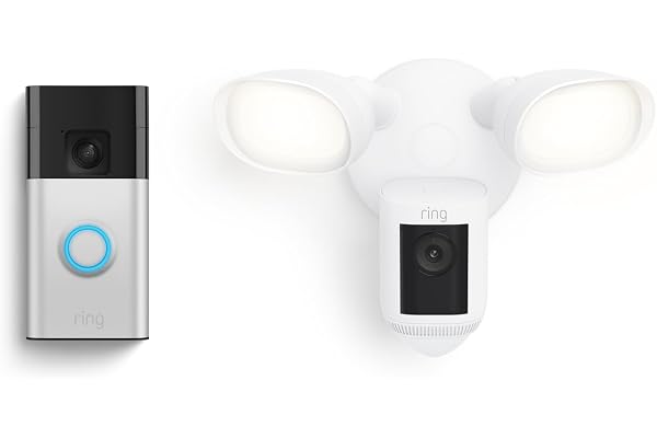 Ring Floodlight Cam Wired Pro with Ring Battery Doorbell