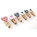 LWR CRAFTS Wooden Mini Clothespins Love and Heart 24 Pieces and Jute Cord 8 Ft (B)