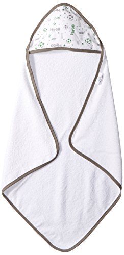 Bacati Soccer Muslin Hooded Towel, Green/Grey