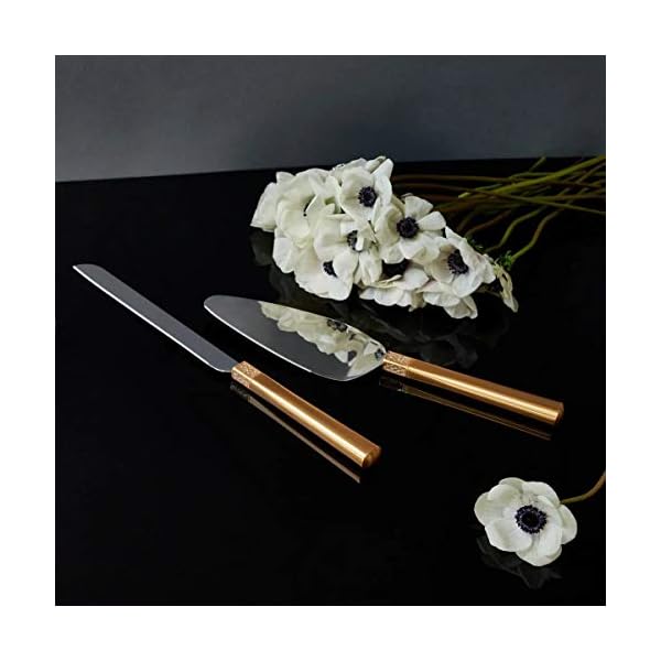 Waterford Lismore Diamond Gold Personalized Wedding Cake Knife and
