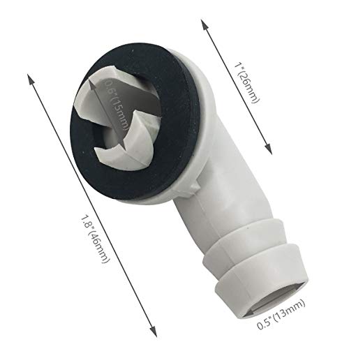 Air Jade Air Conditioner AC Drain Hose Connector Elbow Fitting with Rubber Ring for Mini-Split Units and Window AC Unit 3/5 Inch(15mm)