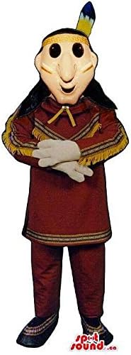 Amazon ネイティブインディアン人間キャラクターマスコットはブラウンの服にカナダをspotsound コスプレ 仮装 通販
