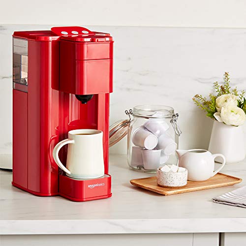 Amazon Basics Single Serve Capsule Coffee Maker, Red Pricepulse