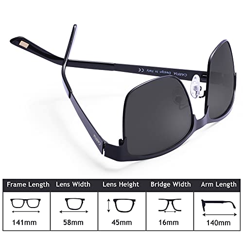 CARFIA Polarisierte Herren Sonnenbrille Metallrahmen UV 400 Fahrerbrille Sportbrille Kategorie 3