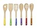 BambooWorx- Multi-Color Bamboo Cooking Utensils Set- 6 Pieces, Wooden Spoons & Spatulas, Kitchen Utensils, ♻ 100% Natural Bamboo.