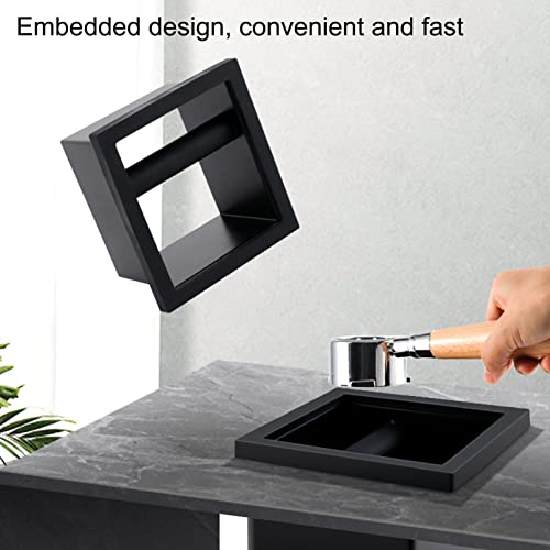 Sorandy Coffee Knock Box, Black Espresso Knock Box Chute, Coffee Ground Container with Removable Knock Bar, Bottomless Stainless Steel Espresso Machine Accessories for Easy Waste Disposal