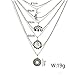 Olbye Layering Elephant Moon Necklace Silver Compass Necklace Choker for Women Boho Necklace Jewelry
