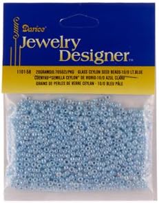 10/0 Ceylon Seed Beads, Lt. Blue, 20 Gram Pkg